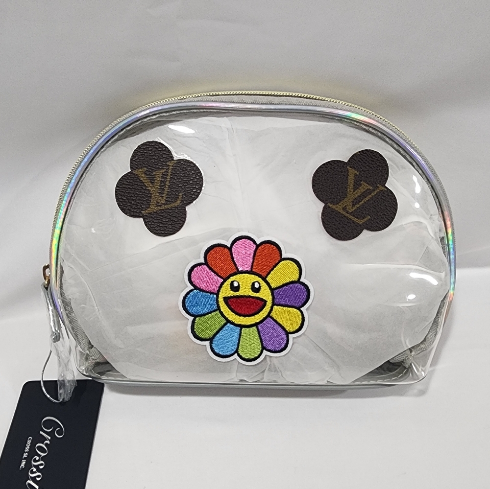 Louis Vuitton Monogram Canvas Clovers Holographic Silver Women's Cosmetic Bag